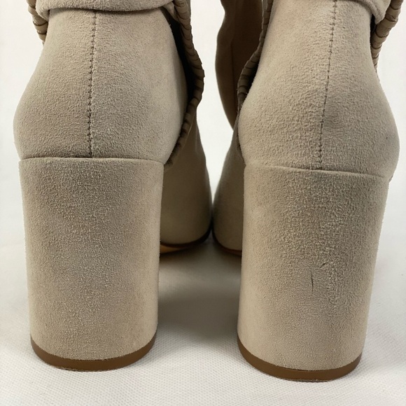 Rachel Zoe Kate Slip On Suede Booties Whip Stitch Detail Block Heel Size 8 - Picture 11 of 11